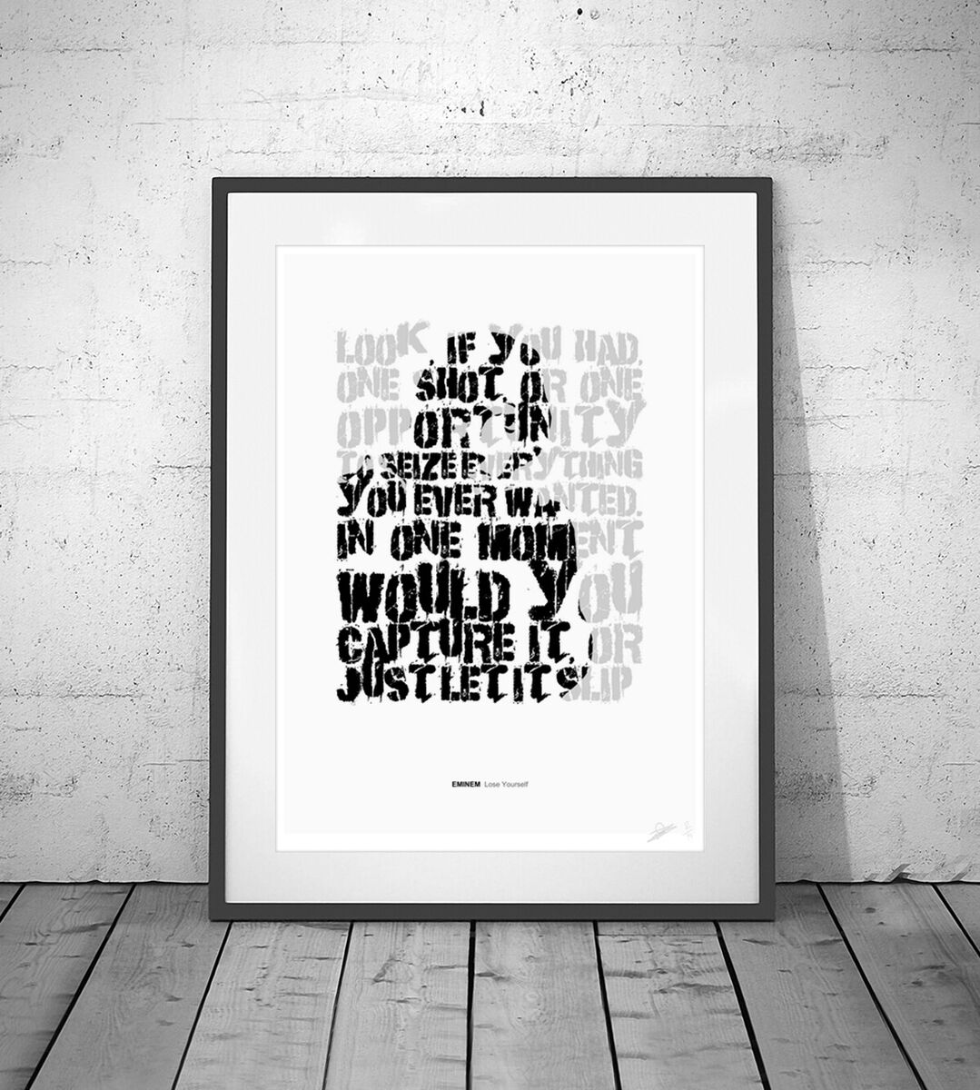 Eminem Mockingbird Black Heart Song Lyric Print