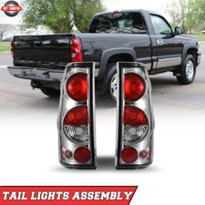 Tail Lights For 1992-2006 Chevy Silverado 15002500 2001-2006 3500 Chrome Clear