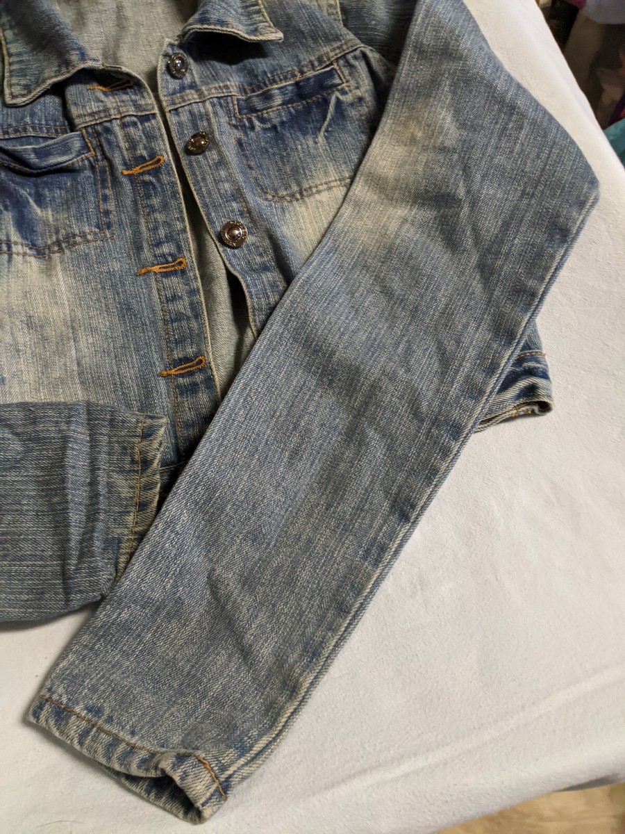 Giorgio Armani girls sz. L distressed denim jean jacket Giorgio Armani girls sz. L distressed denim jean jacket