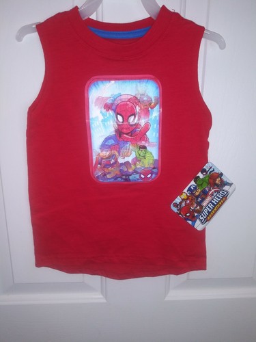 Marvel Spiderman Toddler Boy 3D Mesh Screen Graphic Tank Red Size 3T and 4T - Picture 2 of 3
