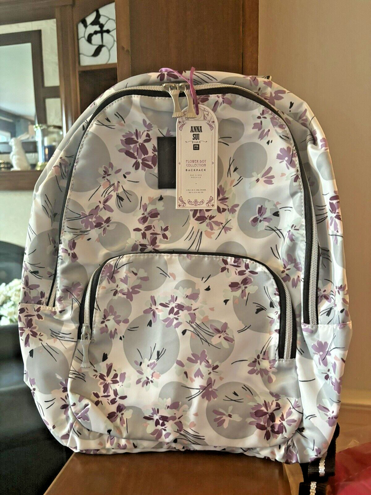 PONY zaino GRANDE scuola fienile ceramica Disney Anna Sui floreale borsa viaggio fiore.