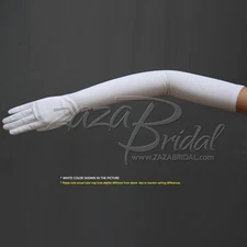 23.5" Long Stretch Dull Matte Satin Gloves Opera Length / No Shine, Elegant Look