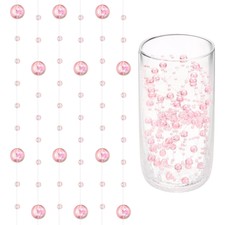 16 Feet Artificial Pearl String, Faux Pearl Beads Vases Filler, Iridescent Pink