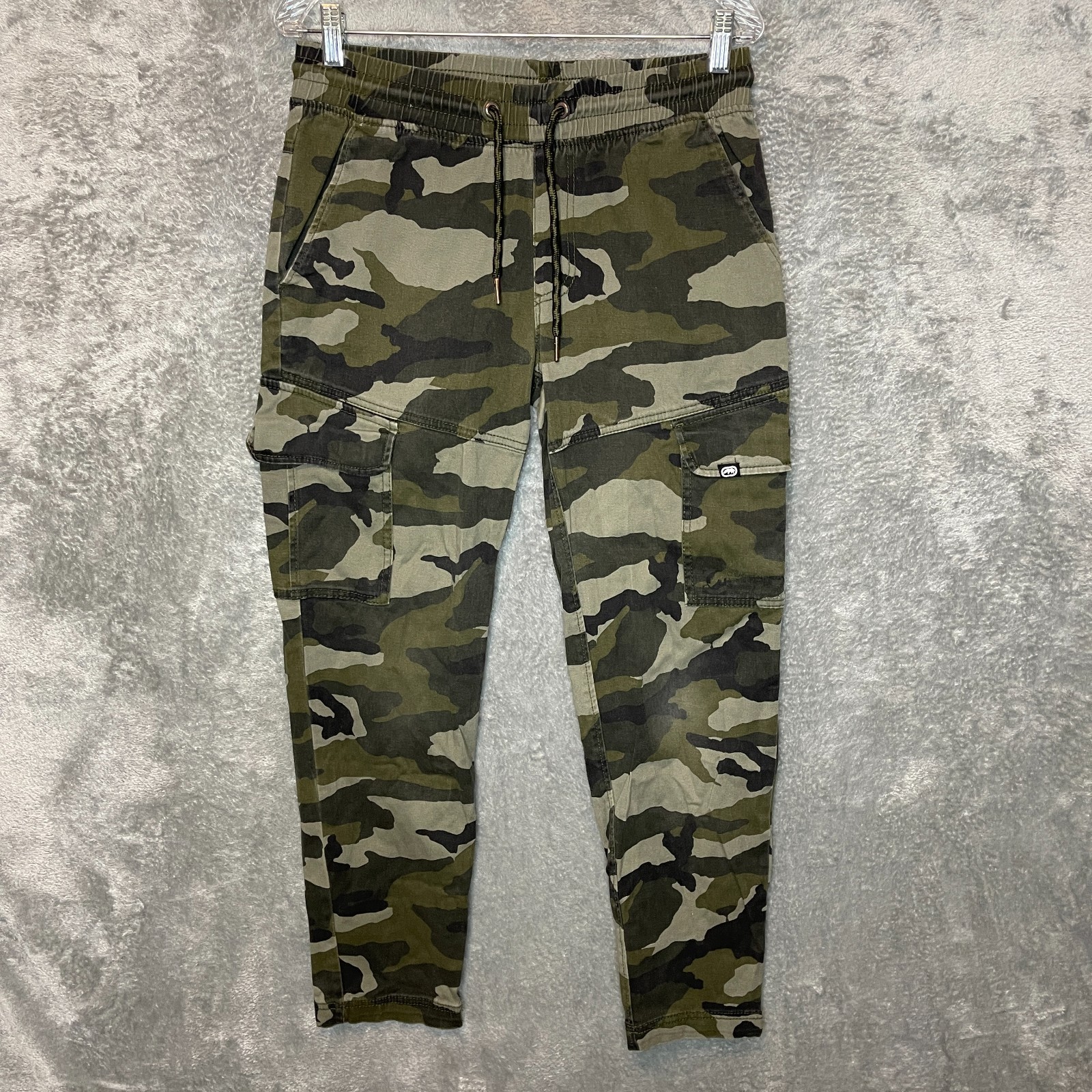 Ecko Unlimited Mens Camo Grunge Military Utility Relaxed Taper Pull On Pants Sx28