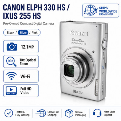 Canon PowerShot ELPH 330/IXUS 255 16Mp 20Mp HS 10x Optical Compact Digital color