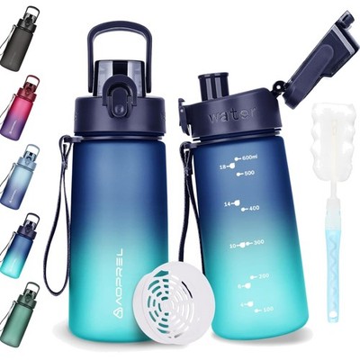 Trinkflasche Wasserflasche BPA-Frei Tritan 600ml sport auslaufsicher, Wandern...
