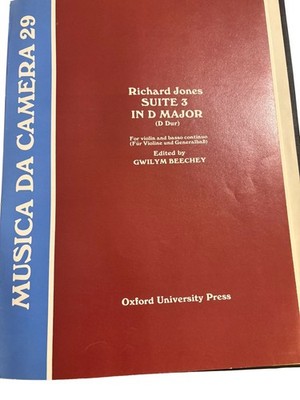 Suite 3 in D Major Richard Jones 1973 Music Score Oxford UP