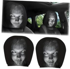 2pcs Headrest Covers for Cars, Ghost Face Headrest Covers, Scary Face Printing