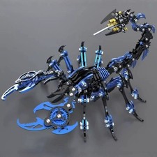 Black  Blue Cyber Scorpion 3D Metal Model Kit   DIY Mechanical Puzzle Toy