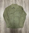 Vtg Military Shirt Men Medium Sateen Green OG-107 Utility M47 Vietnam War 1960