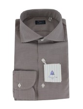 450 Finamore Napoli Dark Brown Shirt - Slim - FN222253