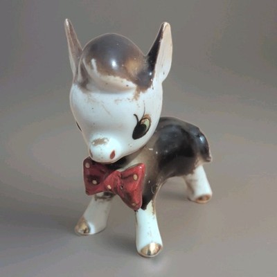 Esel Porzellan Figur besetzt Japan Glanzgeschirr 50er Jahre Retro Kitsch Vintage