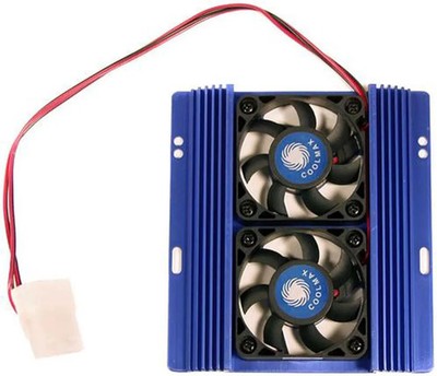 Coolmax Aluminum HDD Dual Fan Cooler for 3.5'' HDD Hard Drives, 4-pin Molex