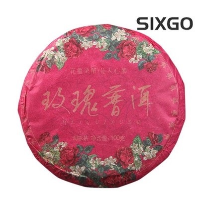 100g Authentic Yunnan Rose Pu'er Tea Flower Tea Mini Ripe Tea Cake Beauty Tea