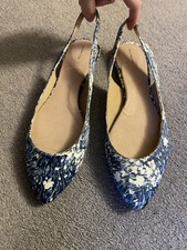 Lands' End Women's Floral Slingback Flats with Pointed Toe Design