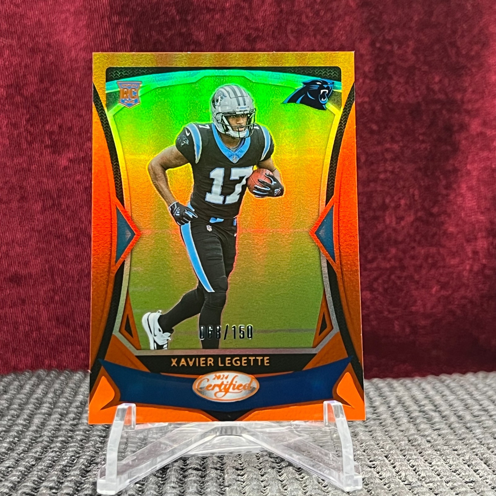 2024 Panini Certified - Rookies Xavier Legette #123 Mirror Orange /150 (RC)