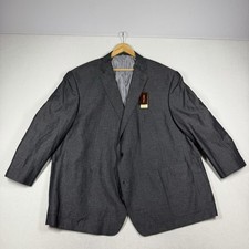 Oak Hill Grey Blazer Jacket Sport Coat Size 4XL 58/60R Cotton 54 Linen 46 NWT