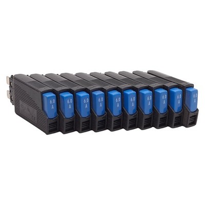 Lot of 10 E-T-A 1180-01-6,0A Circuit Breaker, 1-Pole, 2-Blade, 6A, 250VAC/65VDC