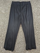 Vintage Exclusively Misook Womens Sz L Pull On dress Pants Black Wide Leg