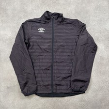 Umbro Track Jacket Men's XS Vintage Sports Full Zip Football Windbreaker, Black
