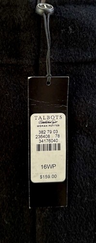 NWT Talbots Pencil Skirt 16 Woman Petites 16WP Black Wool Nylon Felt Knee Length - Picture 3 of 3