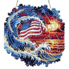 4th of July Diamond Art Hanging Kits for Adults, Independence Day USA Flag1