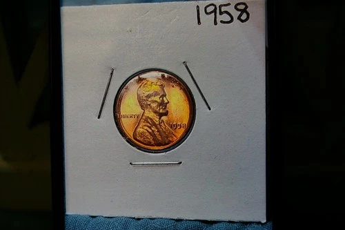 1958  uncirculated Lincoln wheat cent : nice coin :