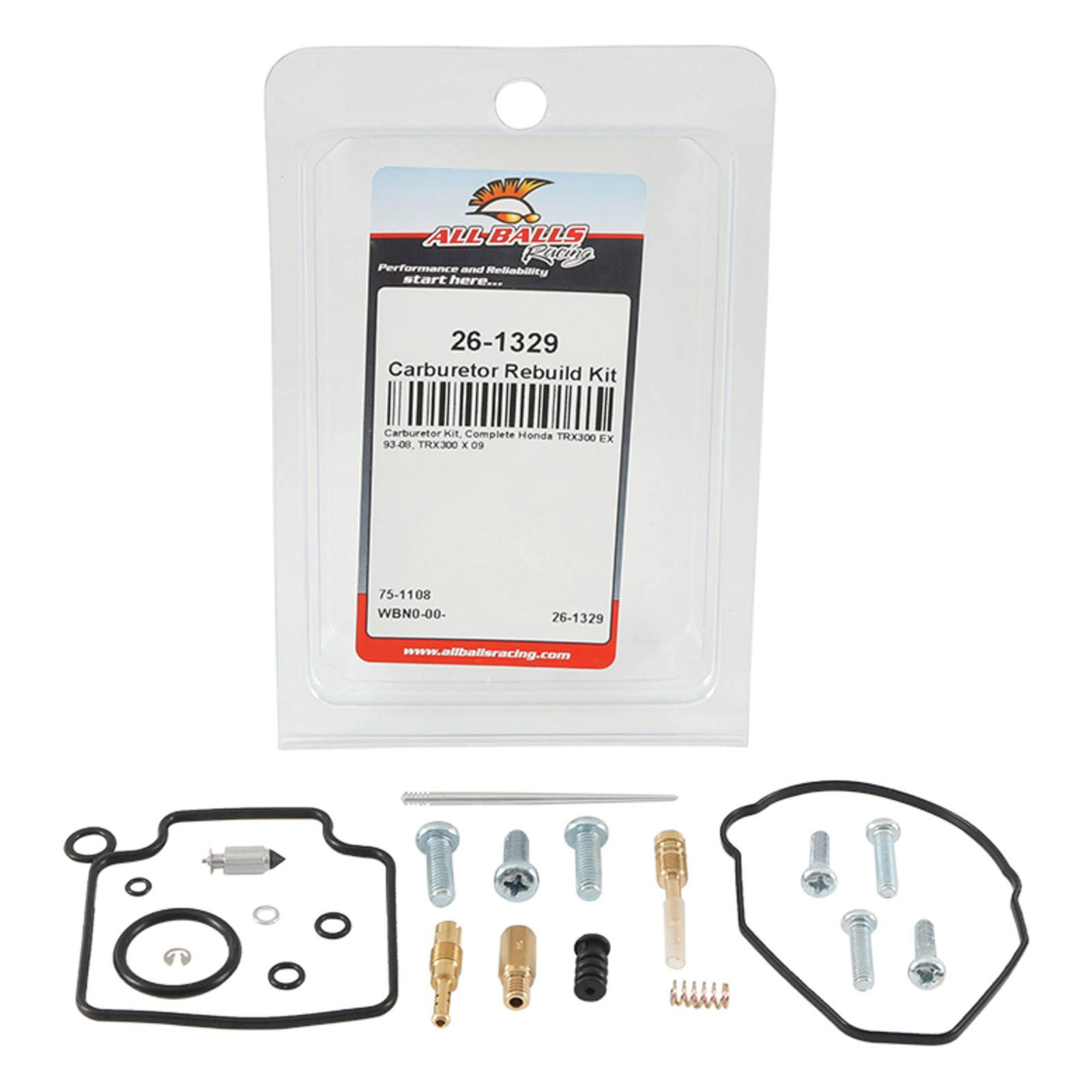 New All Balls Carburetor Rebuild Kit 26-1329 For Honda TRX300 EX 93-08