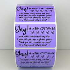 Yay A New Customer Stickers Thank You Labels for Small Business