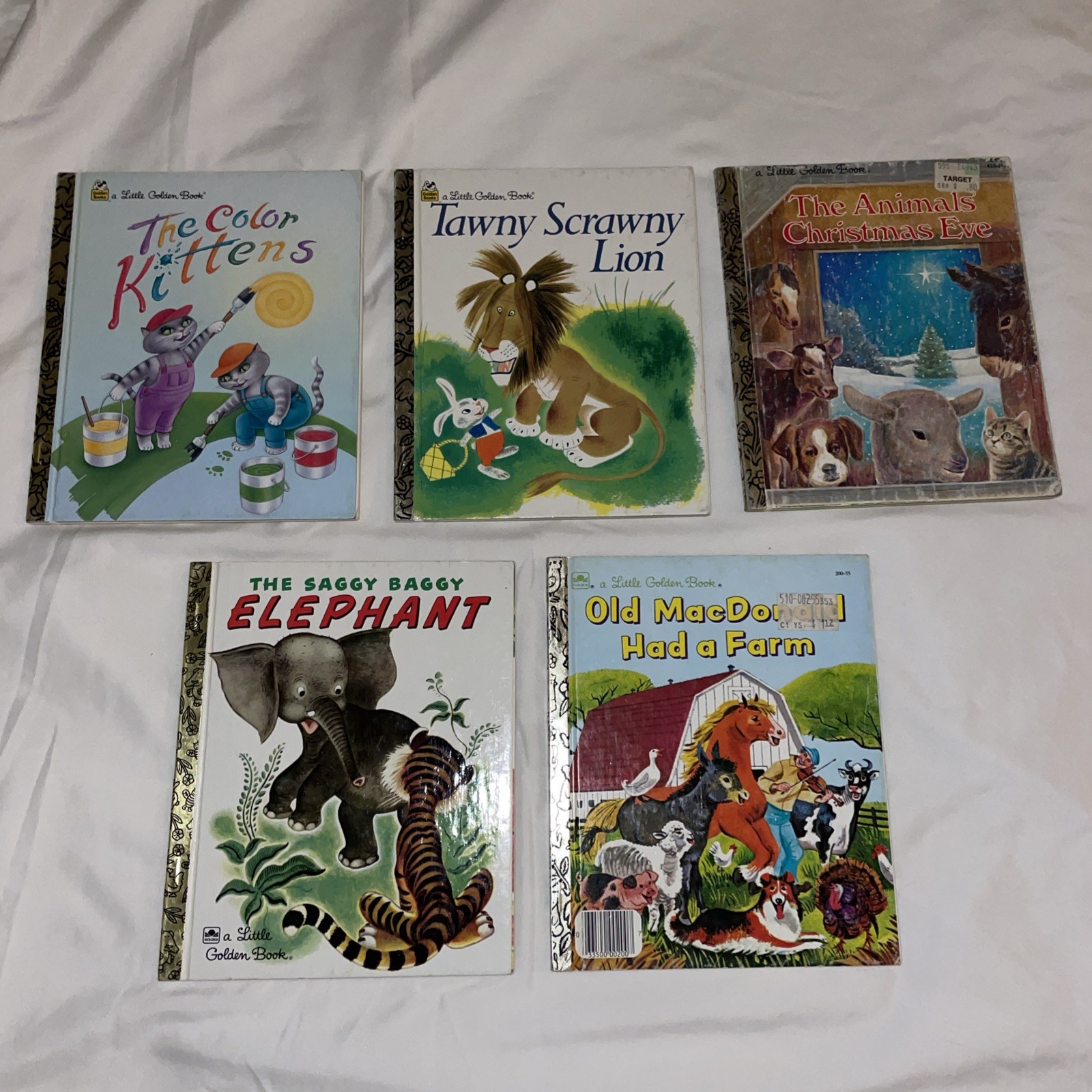 Set of 5 Vintage Little Golden Book Children’s Books Good Condition