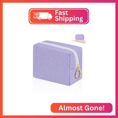 Desing Wish Shining Mini Makeup Bag for Purse Portable Lipstick Pouch Soft PU Le