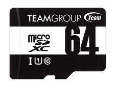 Team 64GB microSDHC UHS-I/U1 Class 10 Memory Card with Adapter, Speed Up to