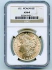 1921 Morgan Silver Dollar $1 NGC MS64