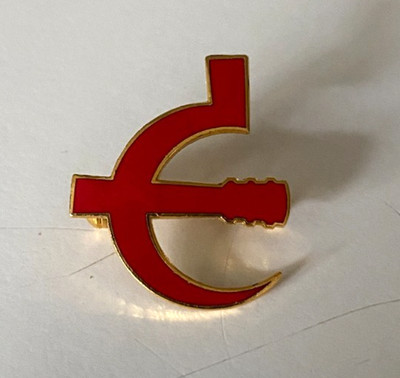 Vintage Hammer & Sichel Pin Anstecker - 80er Jahre mit Gitarrenkopf & kein Hammer - UdSSR - VG +