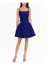BLONDIE NITES Womens Spaghetti Strap Short Party Fit  Flare Dress
