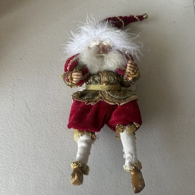 RARE Mark Roberts 9'' Santa Claus fairy velvet pantaloons golden shoes Tags NICE!