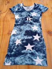 Womens j for justify blue white star shirt sz l