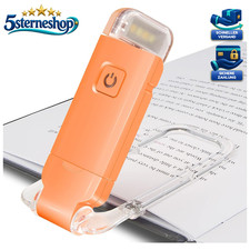 Leselampe Klemme USB Wiederaufladbar LED Dimmbar 3 Farbtemperatur Orange 4 St&uuml;ck