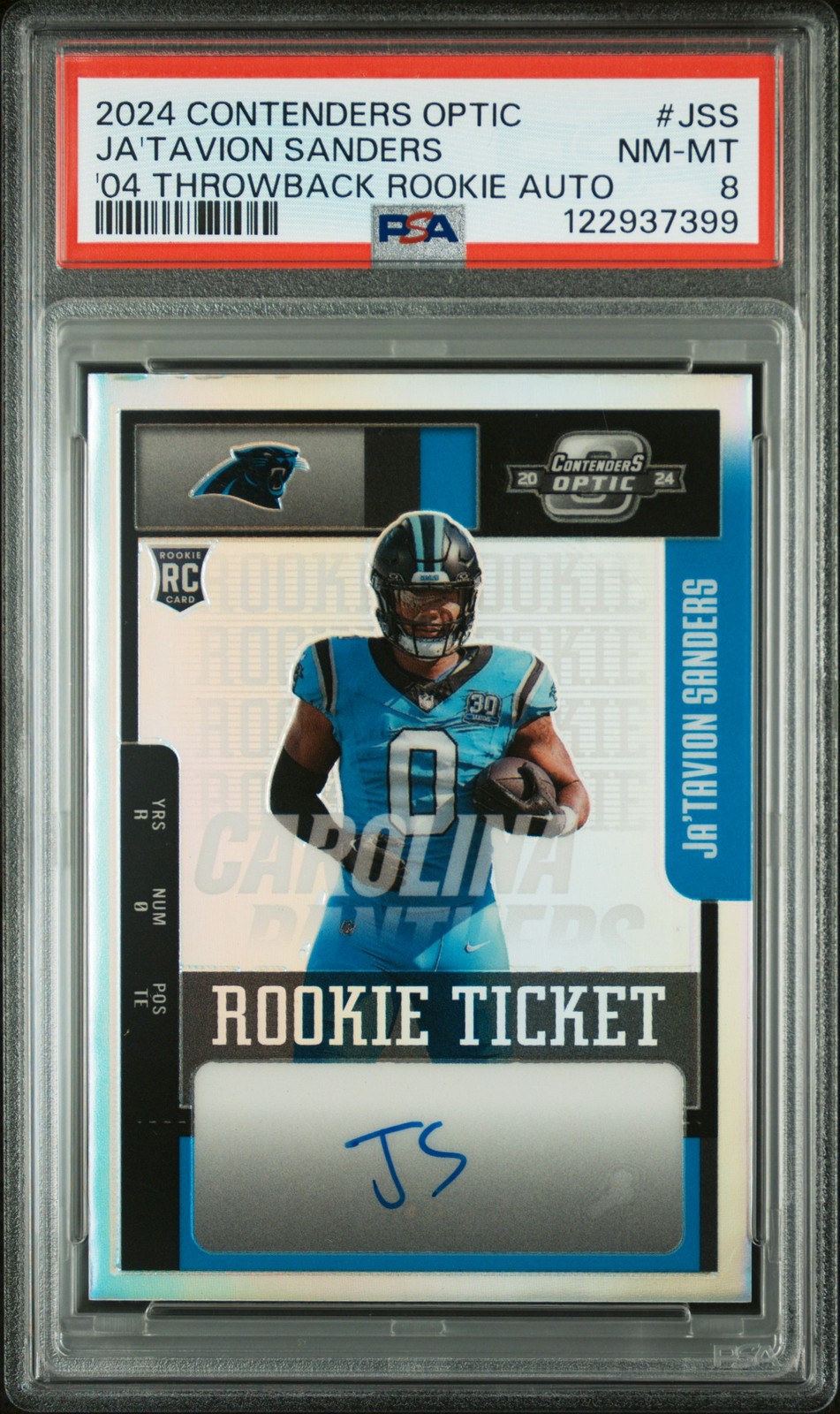 Ja'Tavion Sanders Panini Contenders Optic 2004 Contenders Throwback Rookie Autographs #JSS Base