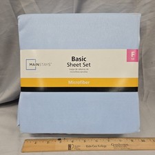 Mainstays Full Size Basic Microfiber Bed Sheet Set 3 Piece Blue