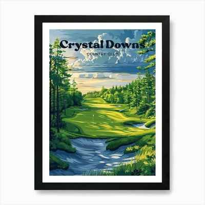 Crystal Downs Country Club Benzie C gerahmtes Wandbild Poster Leinwanddruck Bild