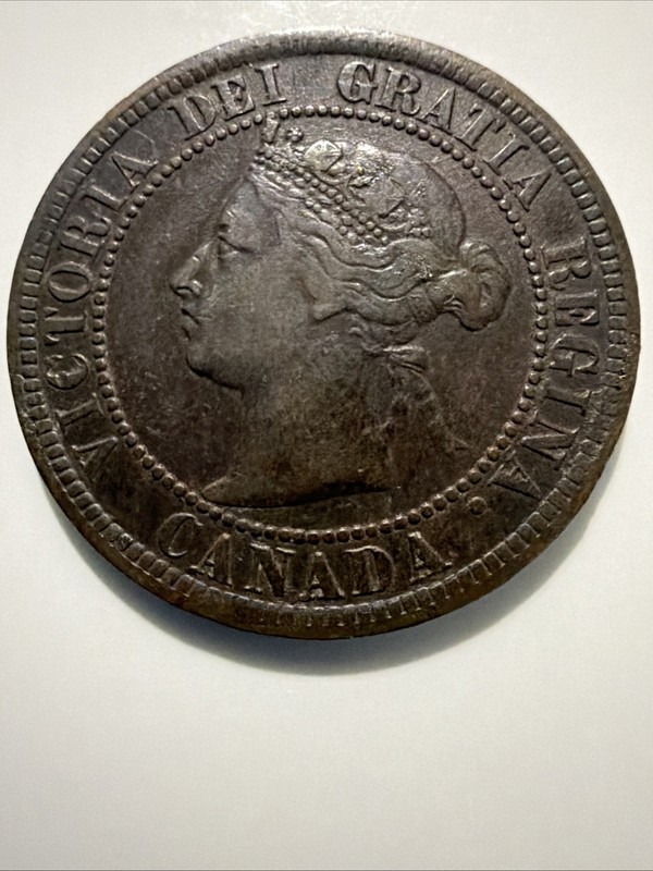 1884 VICTORIA DEI GRATIA ONE CENT CANADA COIN