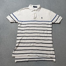 Polo Ralph Lauren Polo Shirt Mens Small White Cotton Pony Preppy Casual Stretch
