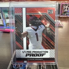 Kyron Drones 2024 Leaf Football 1/1 Pre Production Proof