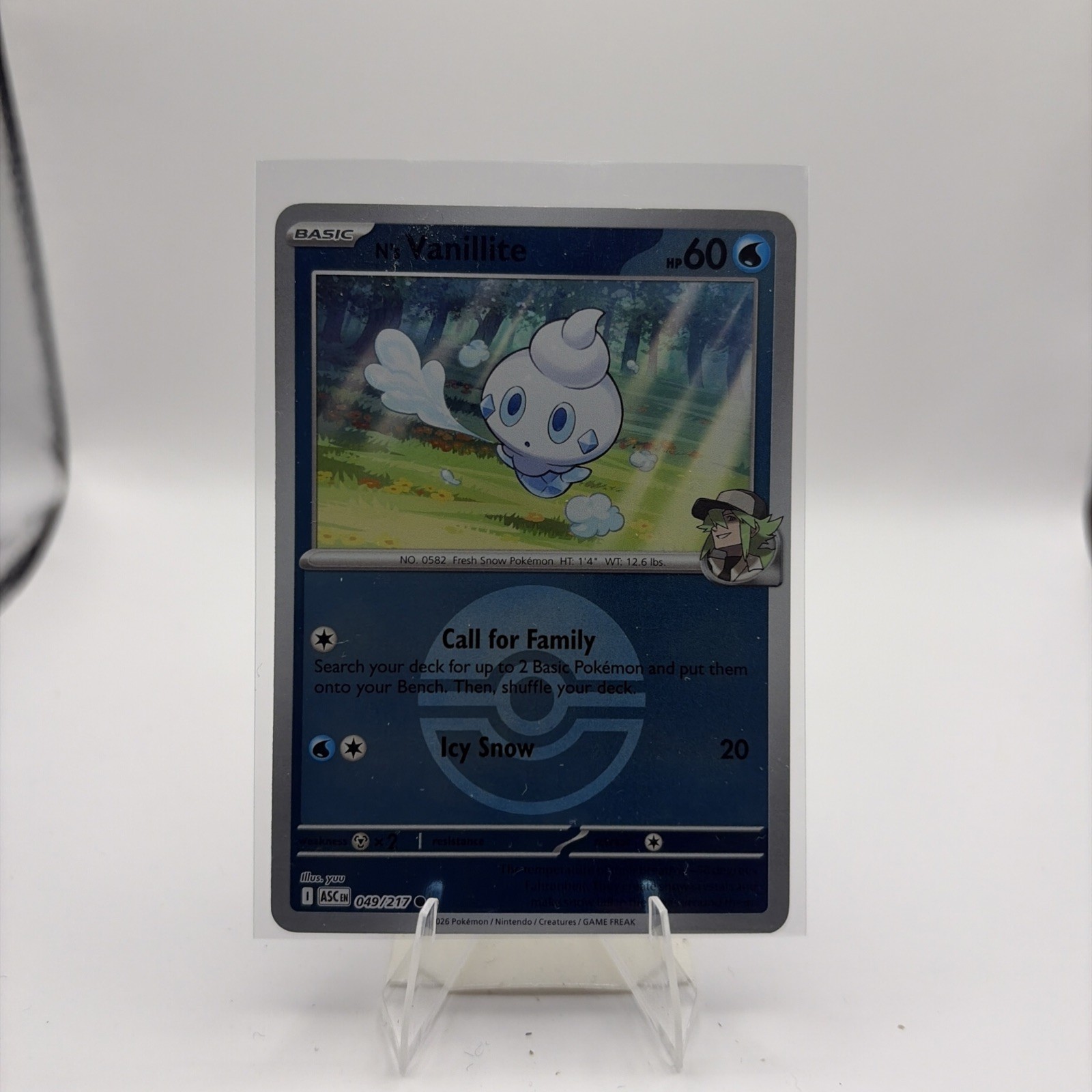 N's Vanillite 49/217 Ascended Heros Pokeball Holo Pokemon TCG