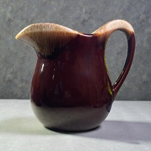 Vintage McCoy Pottery #565 Brown Drip Glaze Pitcher - 6.75"