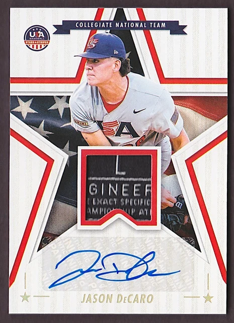2025 Stars & Stripes USA College Jason DeCaro Laundry Tag/Auto 1/1 RARE UNC