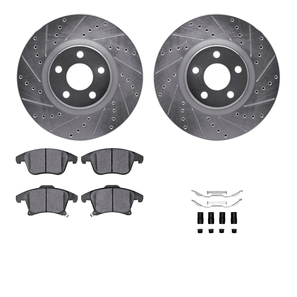 For Lincoln MKZ 17-20 Brake Kit eLINE Series Drilled & Slotted Front Brake Kit w Foto 2 de 4