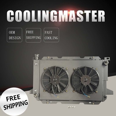 Fit 1985-1997 Ford F-350 F-250 F-150 Bronco V8 3 Row Radiator + Fan Shroud AT MT