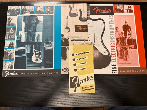 Lot of 5 Fender Musical Instrument Catalogs 1954, 1958, 1959, 1960, 1961 Reprint